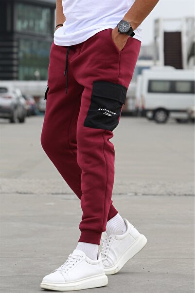 Madmext Claret Red Pocket Λεπτομερές Φούτερ 5475