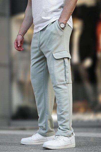 Madmext Çağla Yeşili Beli Ayarlanabilir Kargo Cep Basic Eşofman Altı 6552