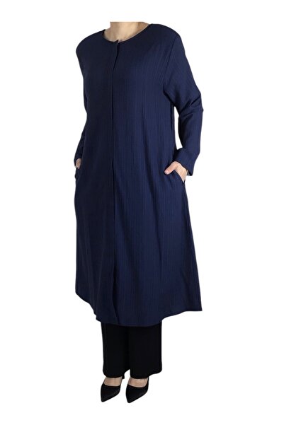 ECE GİYİM KADIN ÖNÜ PATLI FERMUARLI GİZLİ CEPLİ İNCE YAZLIK KAP