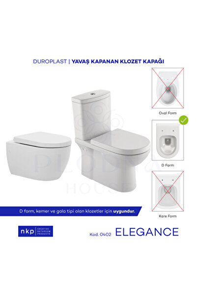 Plodna House D-form Duroplast Elegance Yavaş Kapanan Melamin Klozet Kapağı