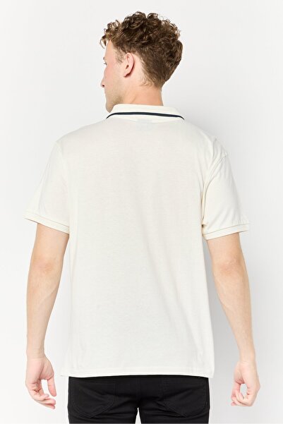 PAUL FRANK Men Regular Fit Embroidered Short Sleeves Polo Shirt, Off White