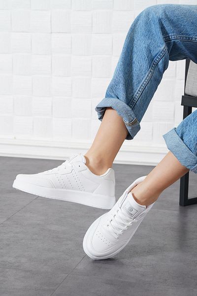 Moda Pie Pantofi sport de damă albi cu împânzire Yeha