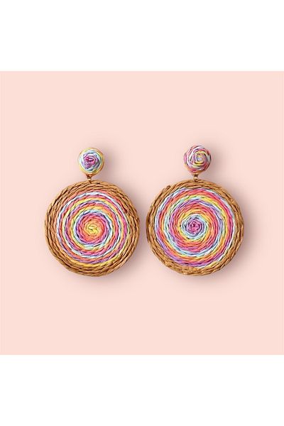 Purple Adv Uk Design Straw Earrings