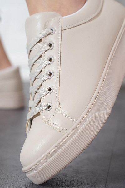 Moda Pie Etta Ecru Women's Sports Shoes - Flat Tied