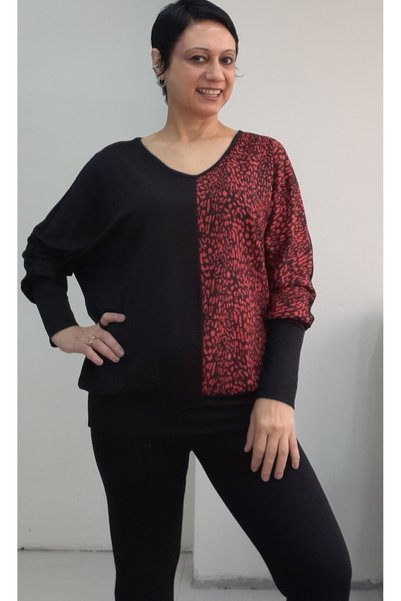 Mertcan Butik Fusta neagră cu decolteu în V, mânecă cu mânecă, liliac, cu mân...