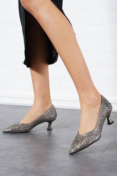 Moda Pie Ramele decolteu în V joasă piatră pantofi de seară damă placat cu pl...