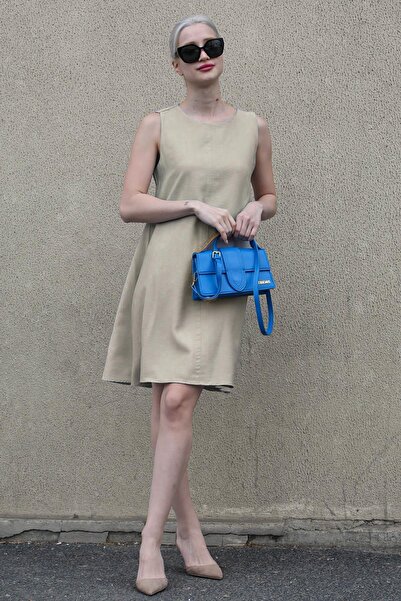 Madmext Rochie casual de in cu maneci zero Jewel Color MG1831