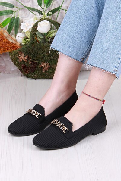 fort 8569 Трикотажна ланцюгова застібка Детальна, стильна, зручна жіноча балетка