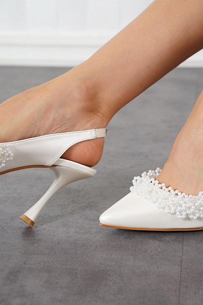 Moda Pie Leras Pearl - Дамска вечерна рокля с отворен гръб, цвят седеф