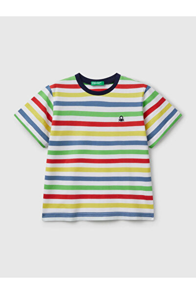 Benetton Boy's Striped Tshirt 1-6 Years White