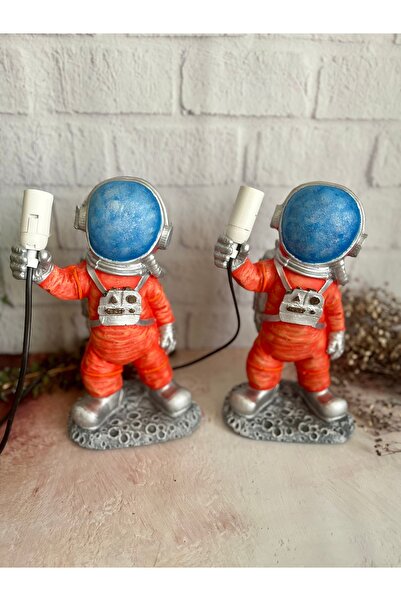 Bypinaryuksel Astronaut Man Lamp, Lampshade, Children's Room Lampshade, Orange