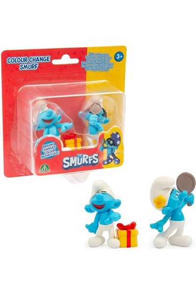 ŞİRİNLER Smurfs Smurf and Scholar Smurf Color Changing 2-Piece Figure Pack Puf34000