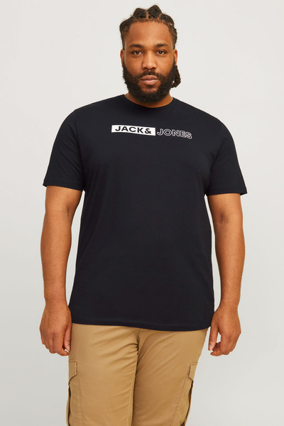Jack & Jones JJECORP LOGO TEE PLAY SS Tricou negru pentru bărbați cu mânecă s...