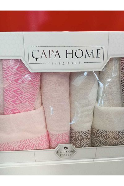 Çapa Home &Men's Head Bath Robe 6-Piece Daily Dowry Gift 100% Cotton Premium Quality Bathrobe Set