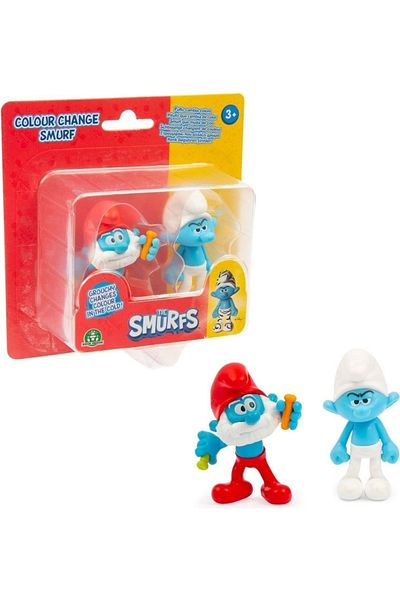 ŞİRİNLER Smurfs Smurf Father Sullen Smurf Color Changing 2-Piece Figure Pack Puf34000