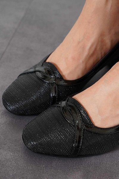 Moda Pie Black Glitter Tesa Cross Scarf Women's Heeled Shoes