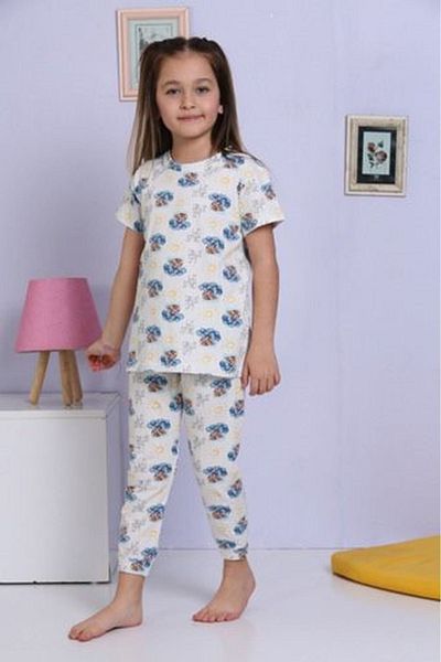 Yağmur Giyim Elmkp Ecru Balon cu model unicorn Set pijamale fete 3-10 ani 1172