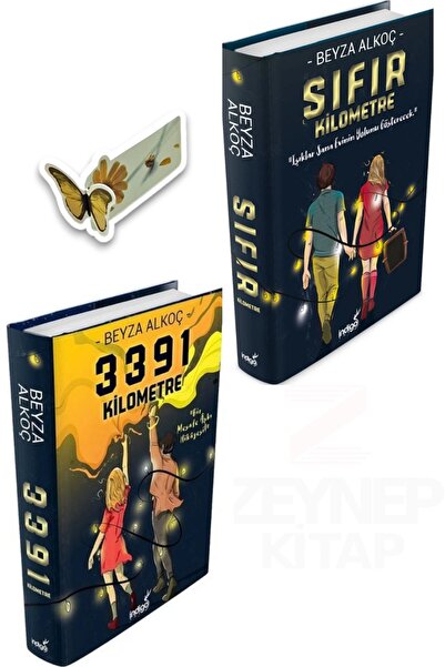 İndigo Kitap 3391 Kilometre ve Sıfır Kilometre(Ciltli)Özel Tasarım Kelebek Ay...