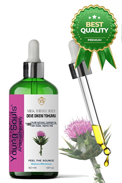 YOUNG SOULS Milk Thistle Carrier Oil ( Cold Pressed ) Deve Dikeni Bitkisel Taşıyıcı Yağ ( Soğuk Sıkım ) 50 ml