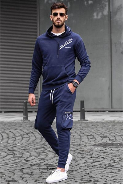Madmext Σετ φόρμας εμπριμέ Navy Blue44314224