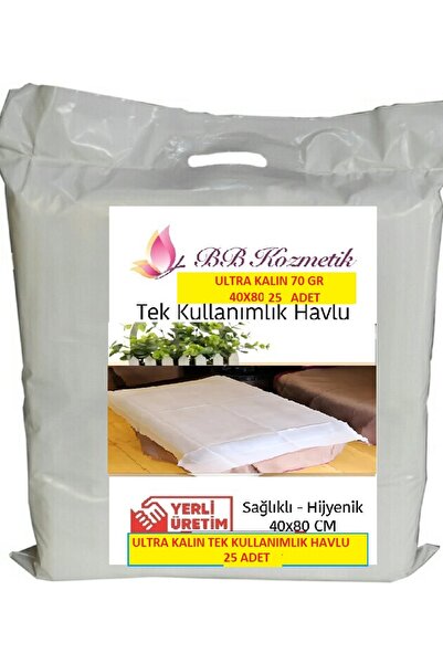 BB KOZMETİK TEK KULLANIMLIK ULTRA KALIN SAÇ HAVLUSU 40X80 EBADINDA 25 ADET