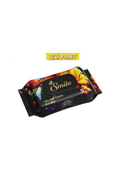 SMILE Soft&Sensitive Yellow Leafs Wet Towel 12X120 12 Pack 1440 Sheets