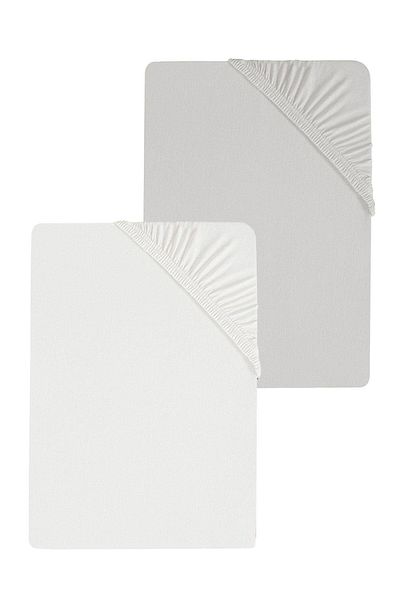 COTENCONCEPT 2 Pieces Oversized Plain Cotton Double 200 X 200 cm Elastic Combed Cotton Bed Sheet