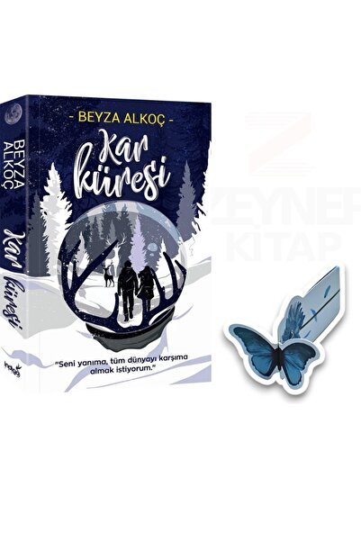 İndigo Kitap Kar Küresi(CİLTLİ)Özel Tasarım Kelebek Ayraç Hediye