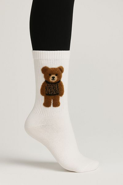 Bambu Plush Teddy Bear Teddy Bear print long socks