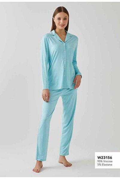 İpek Γυναικείο σετ πιτζάμες με μακρυμάνικο μπροστινό κουμπί