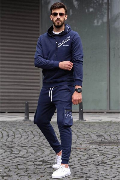 Madmext Σετ φόρμας εμπριμέ Navy Blue44314224