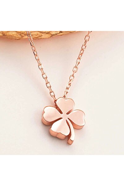Gumush Gümüş Rose Dört Yapraklı Yonca Kadın Kolye