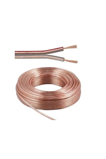 TAYFUN Cg 2x0,35mm Şeffaf 15 Metre Bakır Cu Hoparlör Kablosu