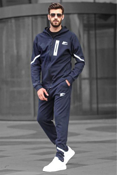 Madmext Ανδρική φόρμα με κουκούλα Navy Blue 6813