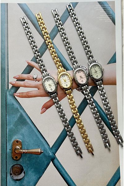 QUARTZ Minimal Metal Cord Women Wrist Watch Gold Color