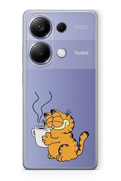 moonset Xiaomi Redmi Note 13 Pro 4G Uyumlu Garfield Tasarımlı Baskılı Şeffaf ...