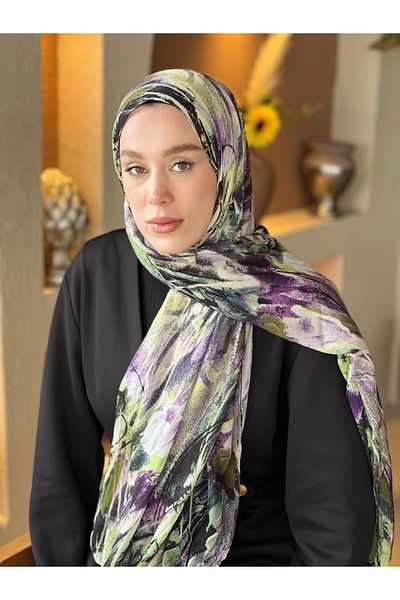 Modakaşmir Mural Pattern Bamboo Shawl