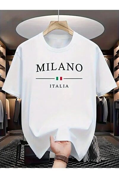 Massgai Унісекс дизайн MILANO ITALIA з принтом Oversize 100% бавовна футболка