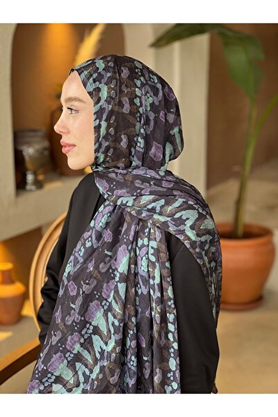Modakaşmir Abstract Zigzag Pattern Bamboo Shawl