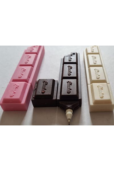 Modellino 3 Pack Chocolate Blue Ballpoint Pens - Brown Pink White Chocolate