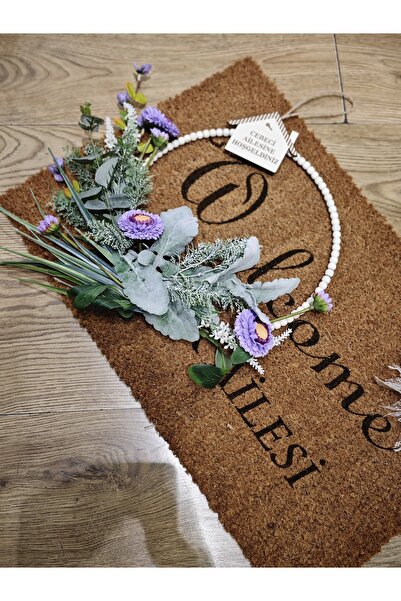 şatafat design Kapı süsü lila çiçekli kisiye özel isimli