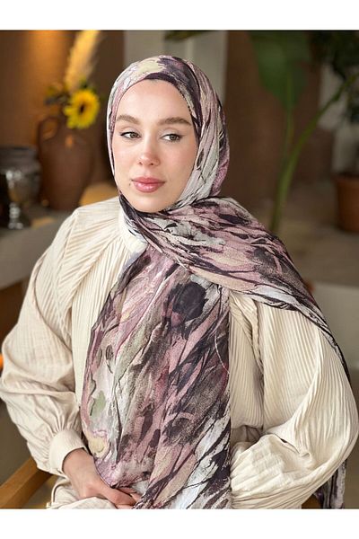 Modakaşmir Mural Pattern Bamboo Shawl
