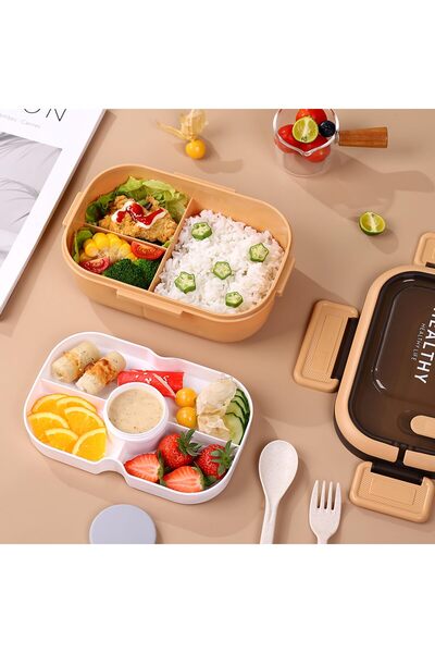 YAH Creation YAH Bento HL Lunch Box 2-Layer, 6-Compartment, Leak-Proof, BPA-Free, Microwave & Dishwasher Safe.