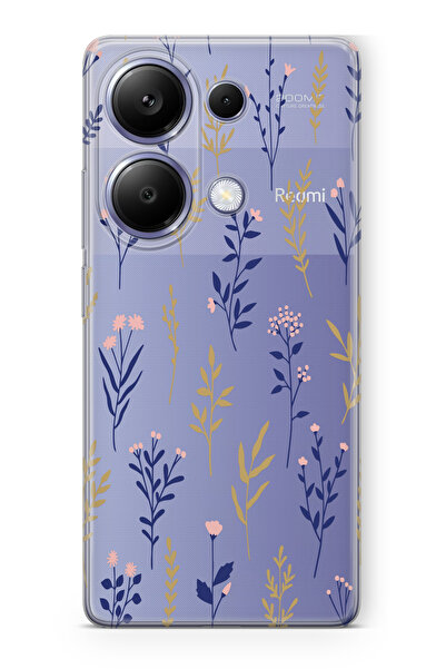 moonset Xiaomi Redmi Note 13 Pro 4G Uyumlu Çiçekler Tasarımlı Baskılı Şeffaf ...