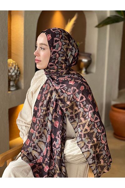 Modakaşmir Abstract Zigzag Pattern Bamboo Shawl