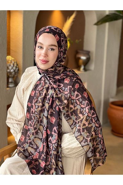 Modakaşmir Abstract Zigzag Pattern Bamboo Shawl