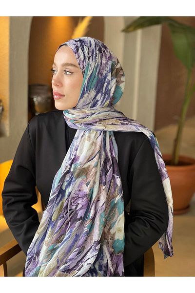 Modakaşmir Mural Pattern Bamboo Shawl