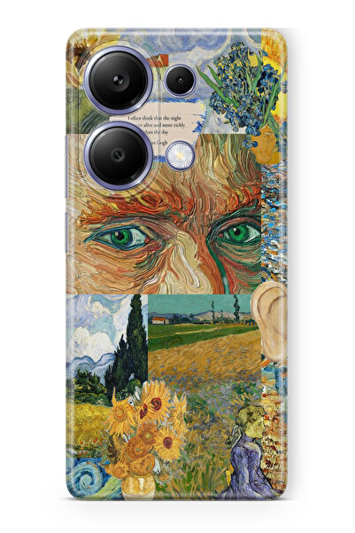 moonset Xiaomi Redmi Note 13 Pro 4G Uyumlu Van Gogh Tasarımlı Baskılı Şeffaf ...