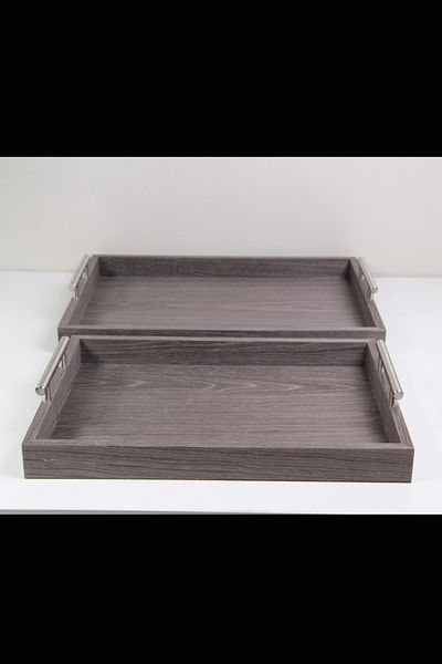 Generic Luxury wooden serving trays: large 47 x 35 cm, small 42 x 30 cm
