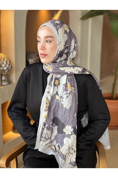 Modakaşmir Şal din bambus cu model de amestec de trandafiri